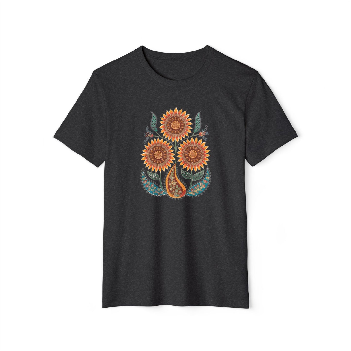 Madhubani Sunflower - Recycled Organic Cotton T-Shirt