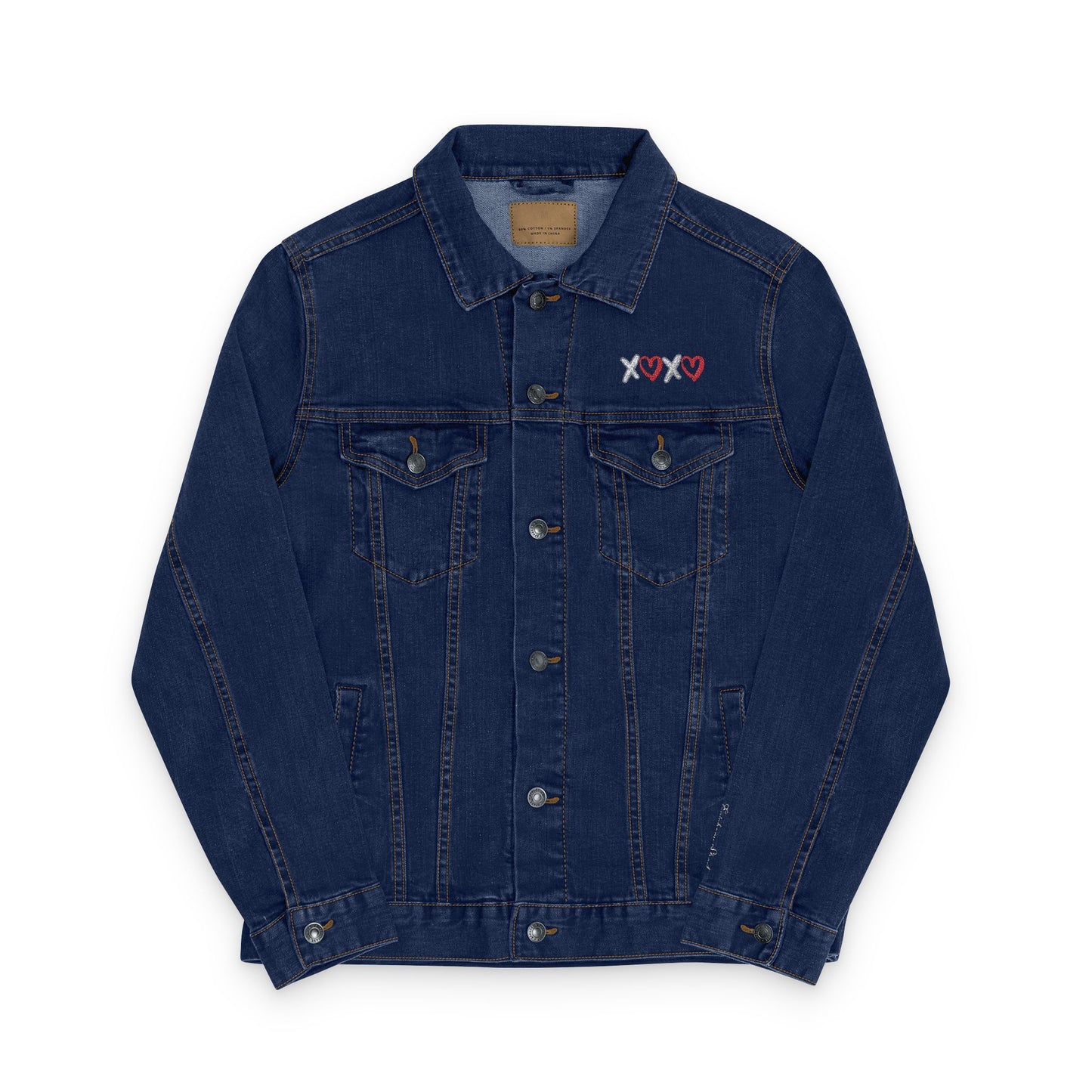 Epiphany Street Embroidered XOXO - Unisex Denim Jacket