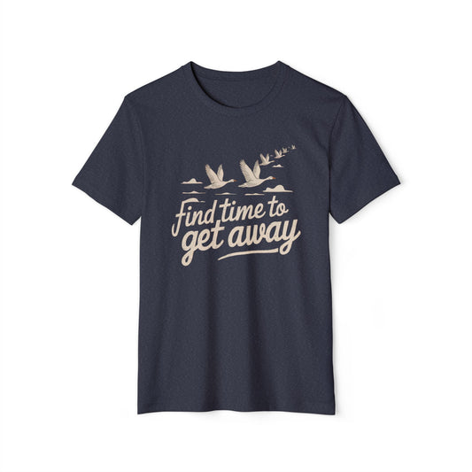 Geese Find Time to Get Away - Recycled Organic Cotton T-Shirt