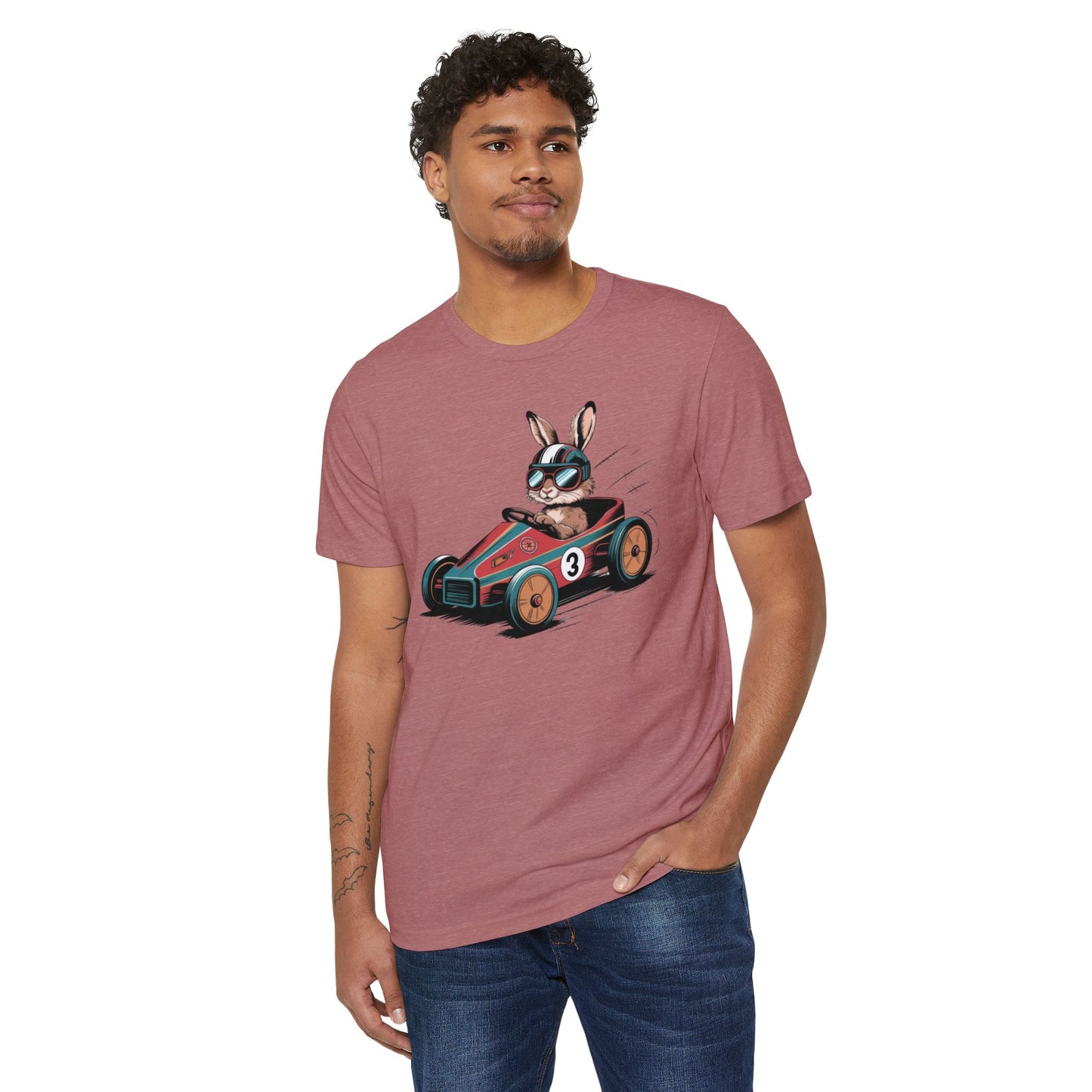 Vintage Soapbox Racer Hare - Recycled Organic Cotton T-Shirt