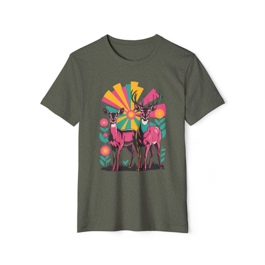 Retro Deer - Recycled Organic Cotton T-Shirt