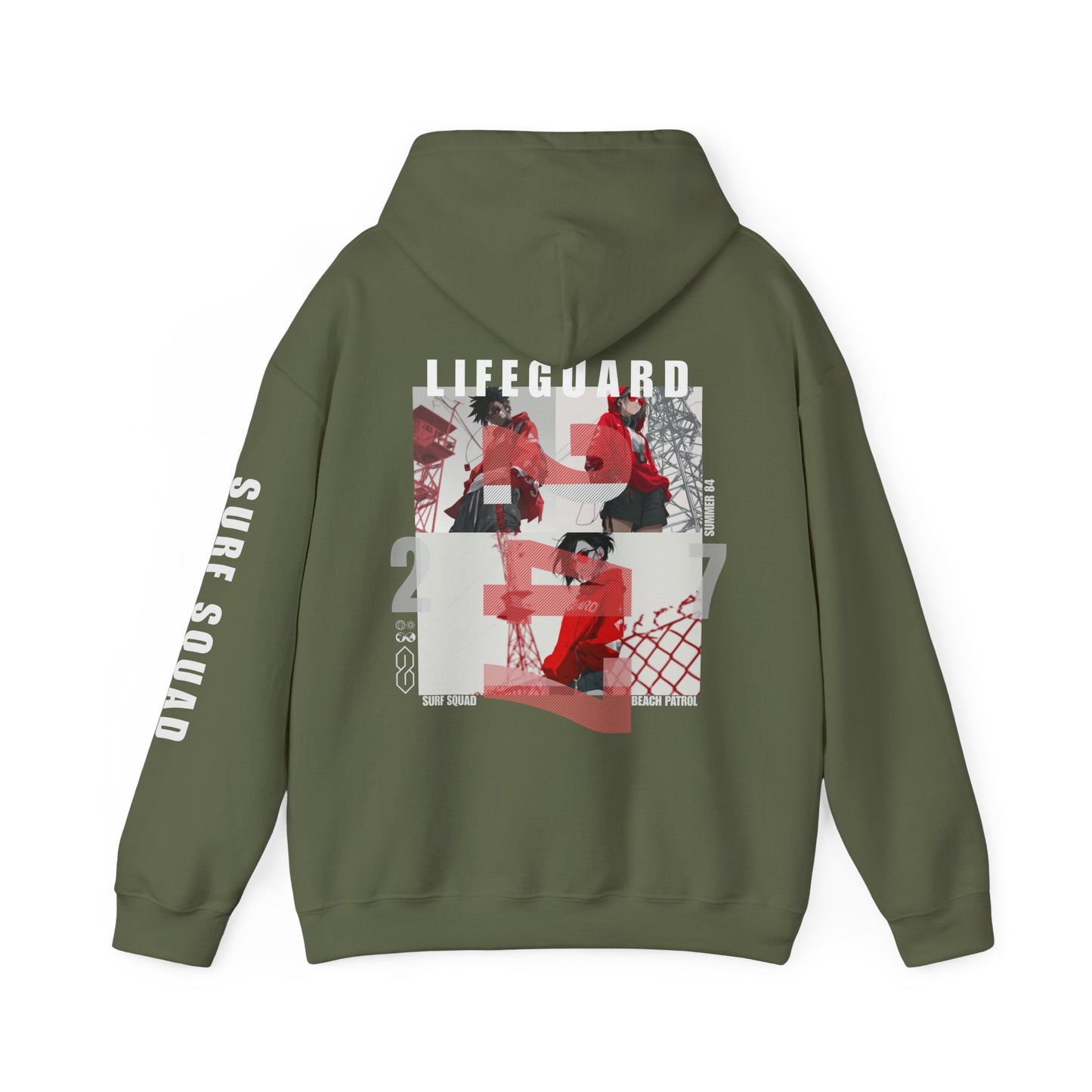 Anime Lifeguard Surf Squad Unisex Hoodie - Epiphany Street Design