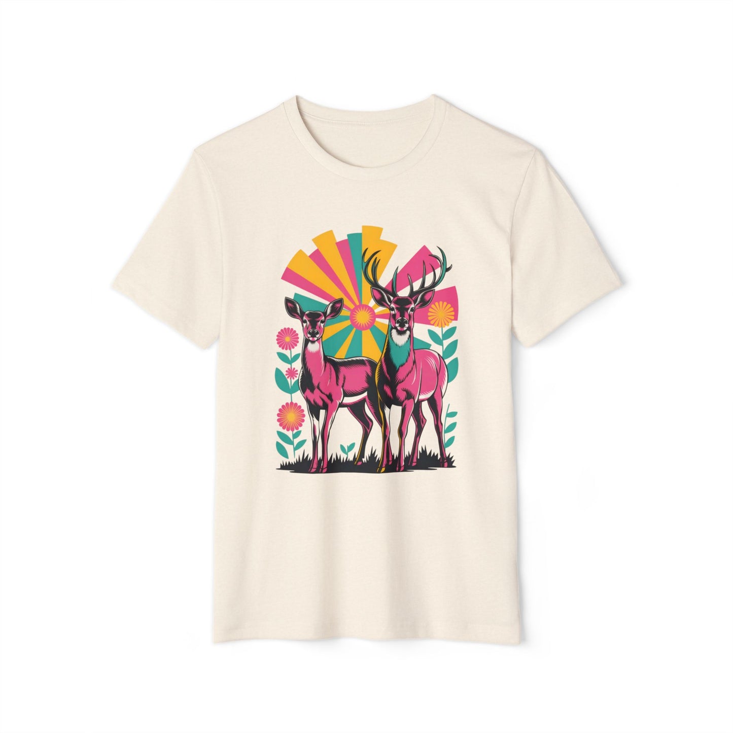 Retro Deer - Recycled Organic Cotton T-Shirt