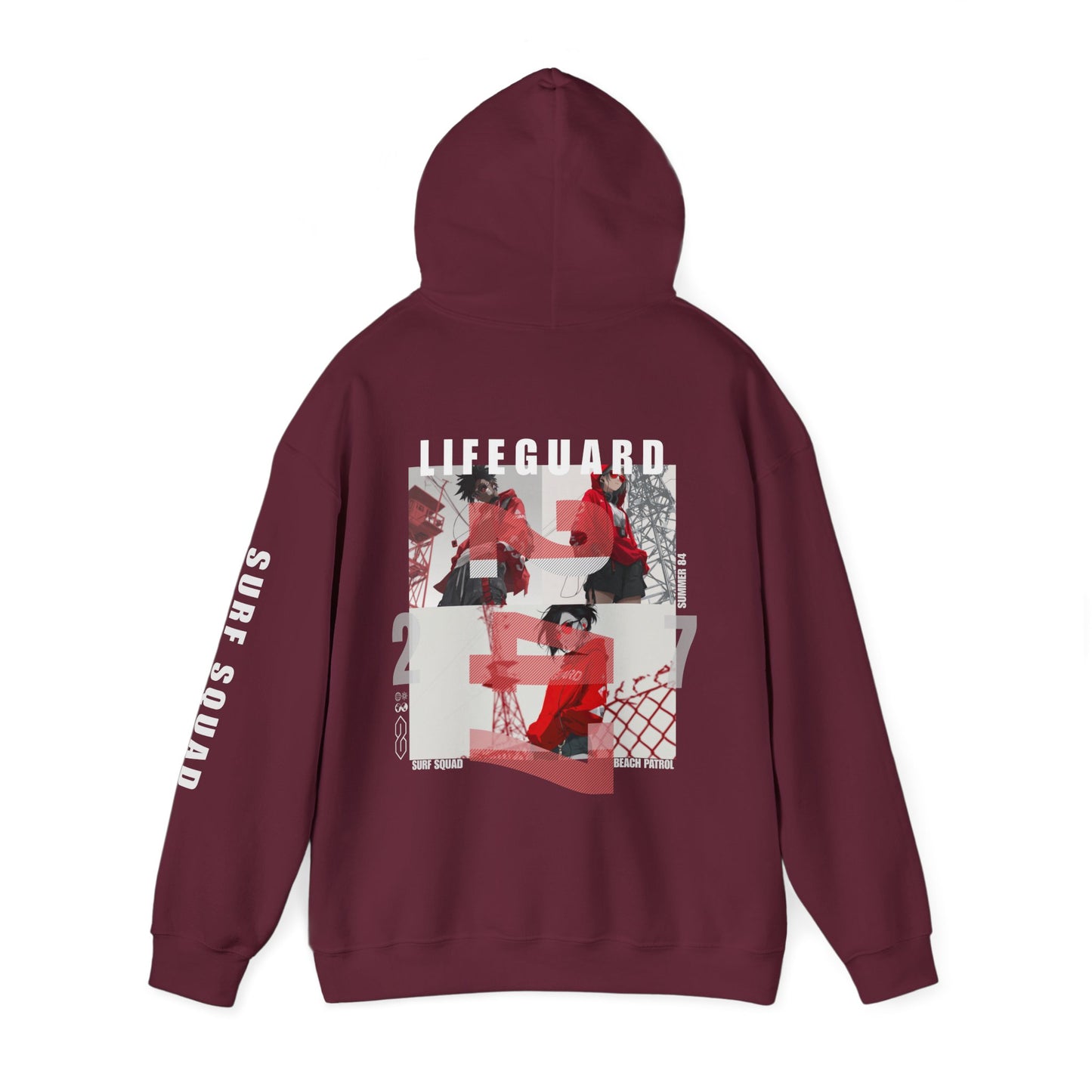 Anime Lifeguard Surf Squad Unisex Hoodie - Epiphany Street Design