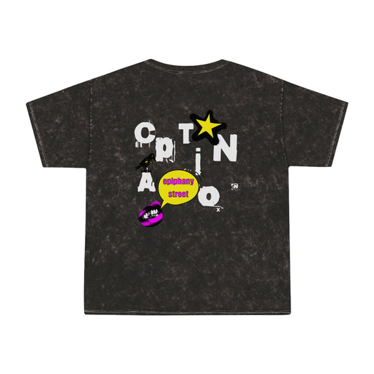 Epiphany Street "Caption" - Unisex Mineral Wash Tee Shirt