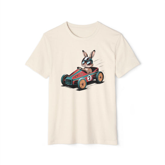 Vintage Soapbox Racer Hare - Recycled Organic Cotton T-Shirt