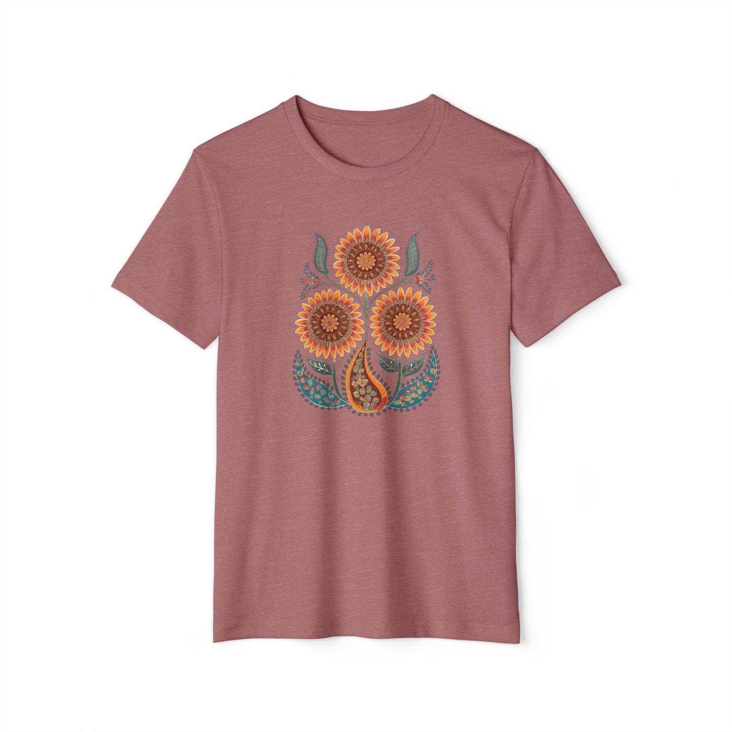 Madhubani Sunflower - Recycled Organic Cotton T-Shirt