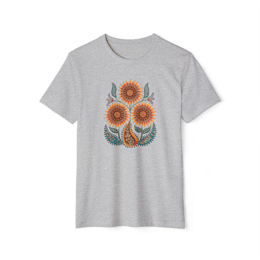 Madhubani Sunflower - Recycled Organic Cotton T-Shirt