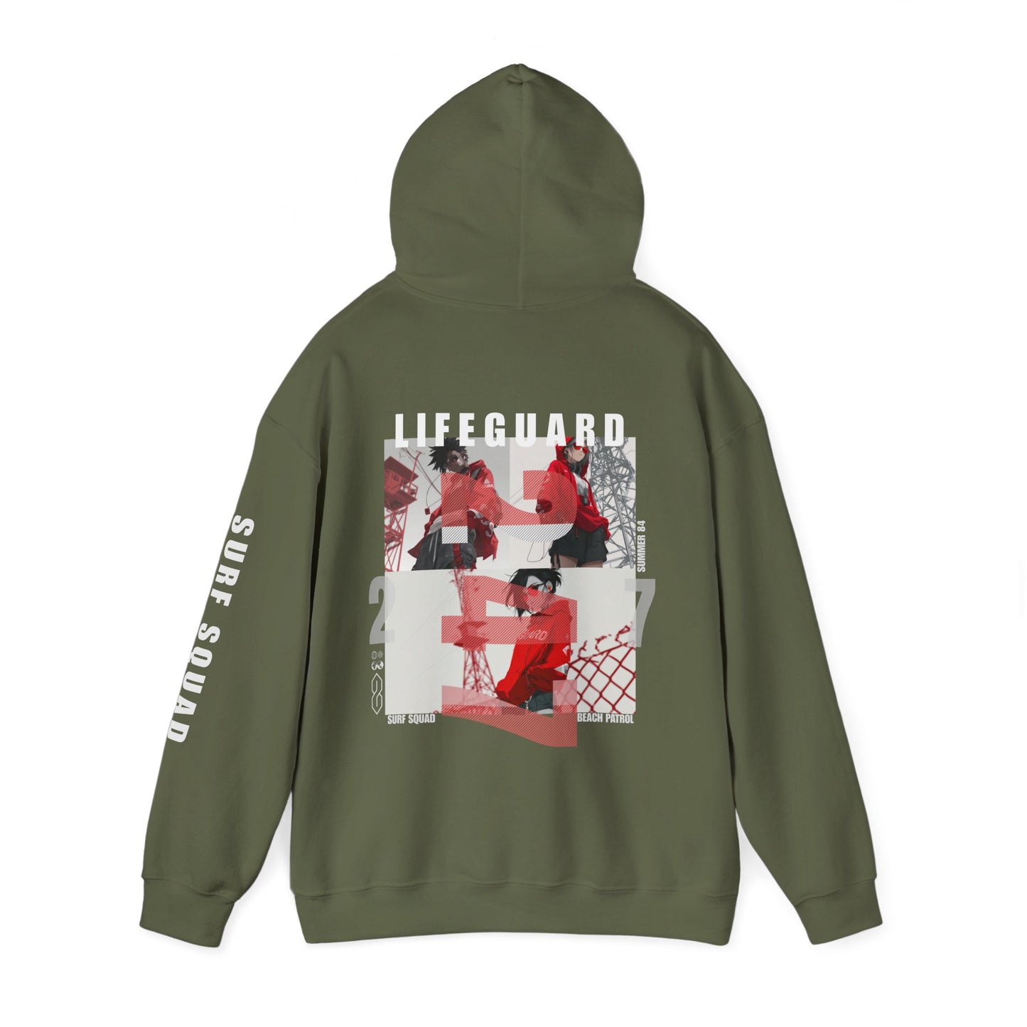 Anime Lifeguard Surf Squad Unisex Hoodie - Epiphany Street Design