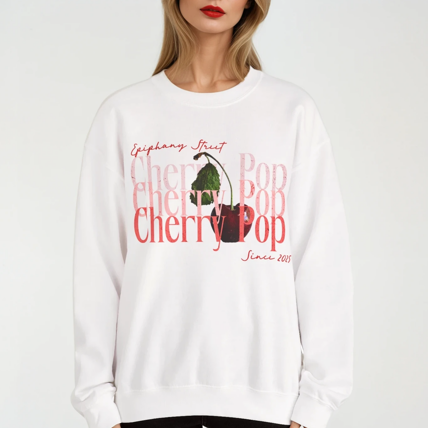 Cherry Pop Polka Dot - Epiphany Street Heavy Blend™ Crewneck Sweatshirt