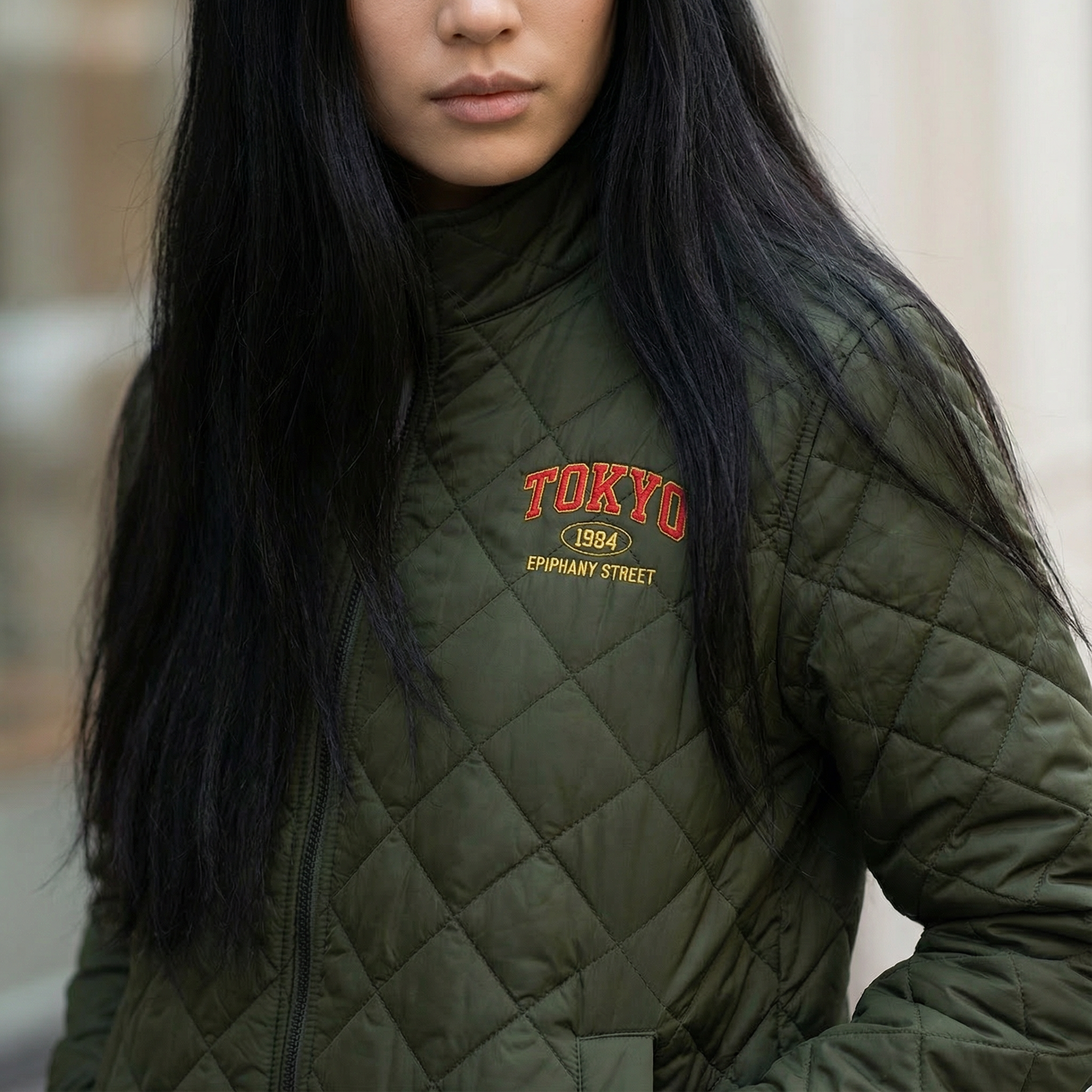 Epiphany Street City Series Unisex Quilted Full-Zip Jacket – Tokyo