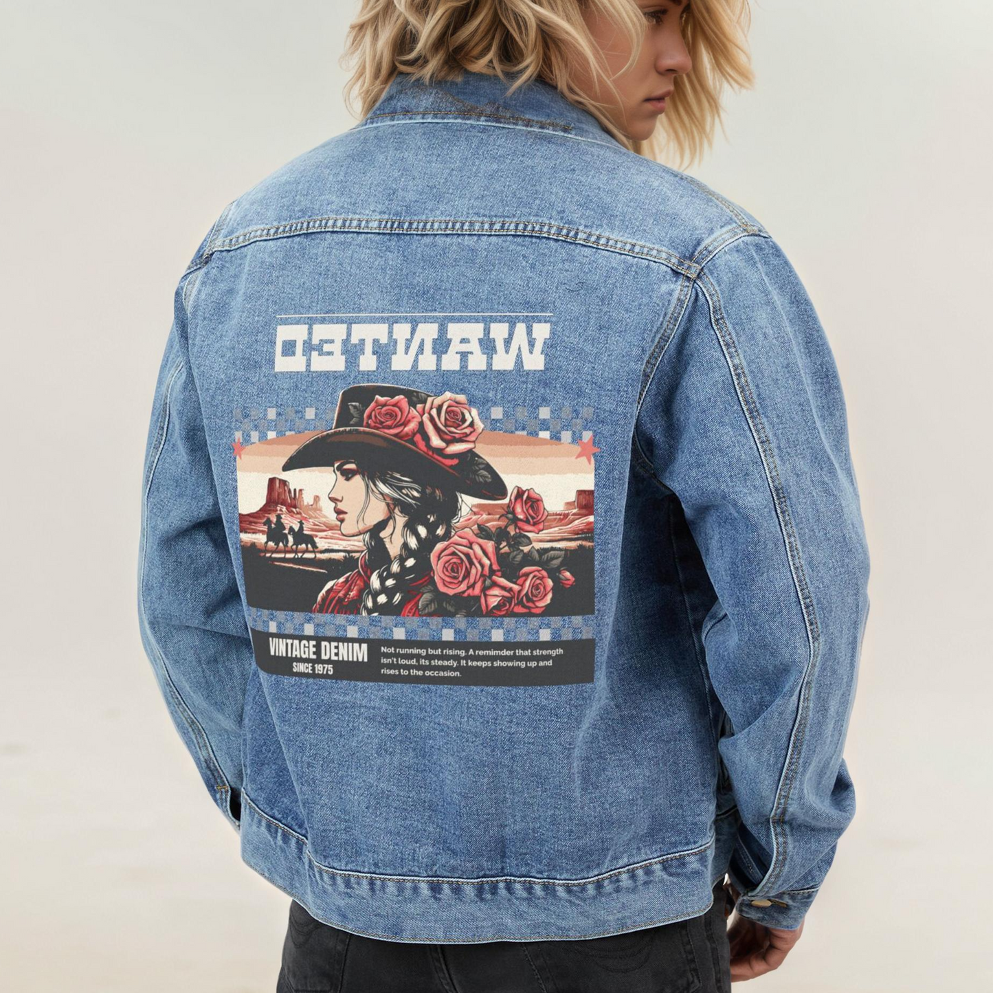 Epiphany Street Vintage Wanted Graphic Denim Jacket