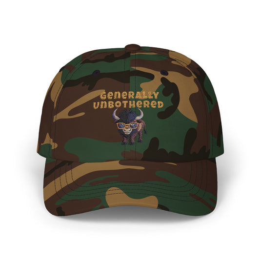 Epiphany Street "Generally Unbothered" - Embroidered Camo Cap