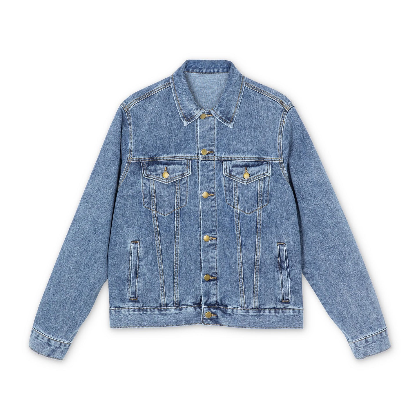 Men's Denim Jacket with Vintage Eagle Design