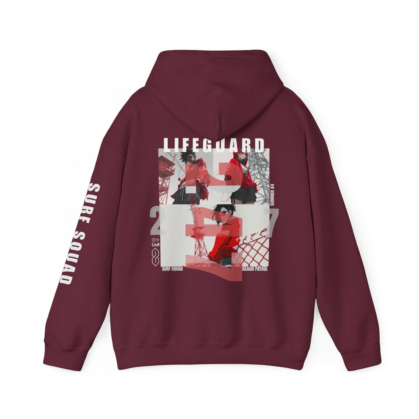 Anime Lifeguard Surf Squad Unisex Hoodie - Epiphany Street Design