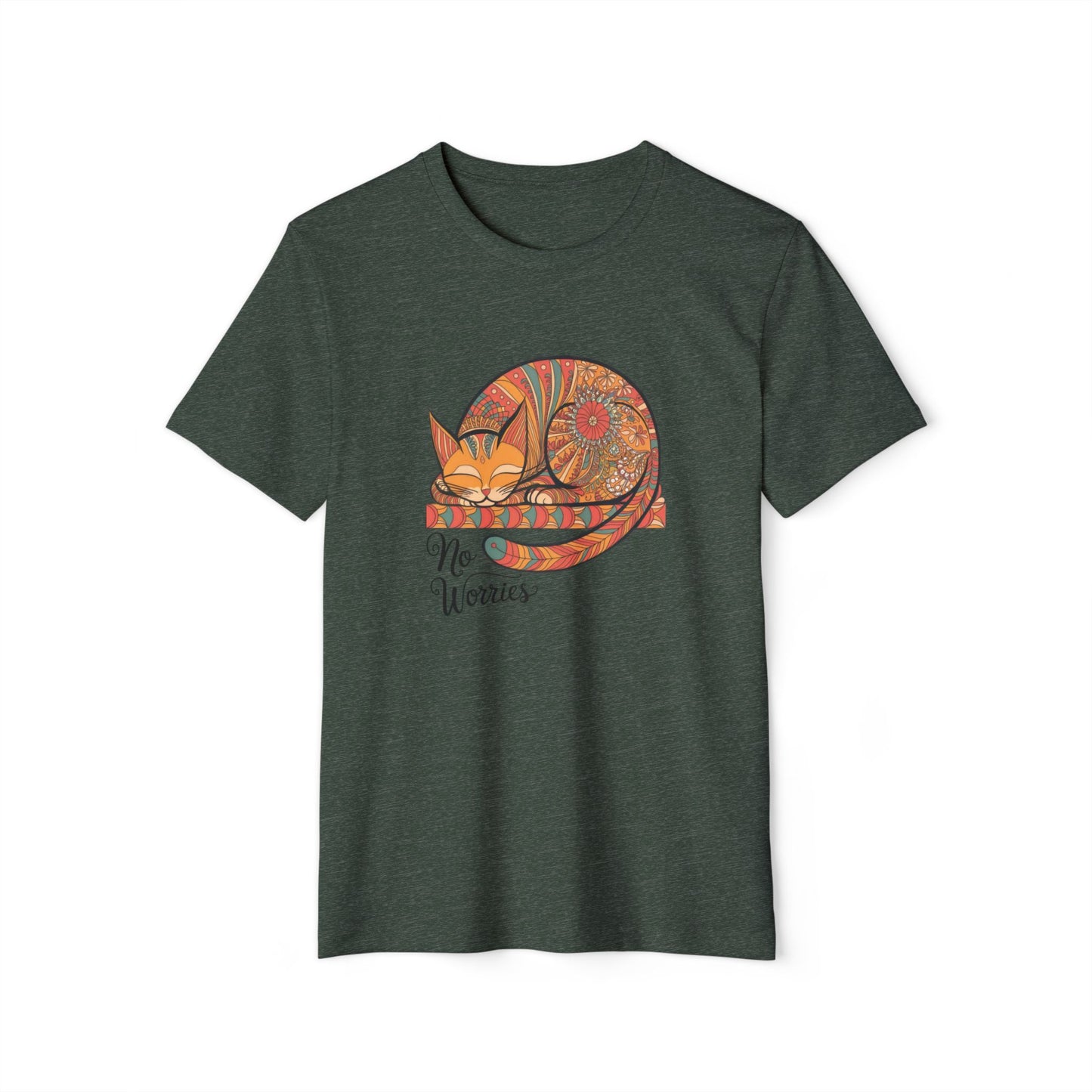 Lounging Cat No Worries - Recycled Organic Cotton T-Shirt