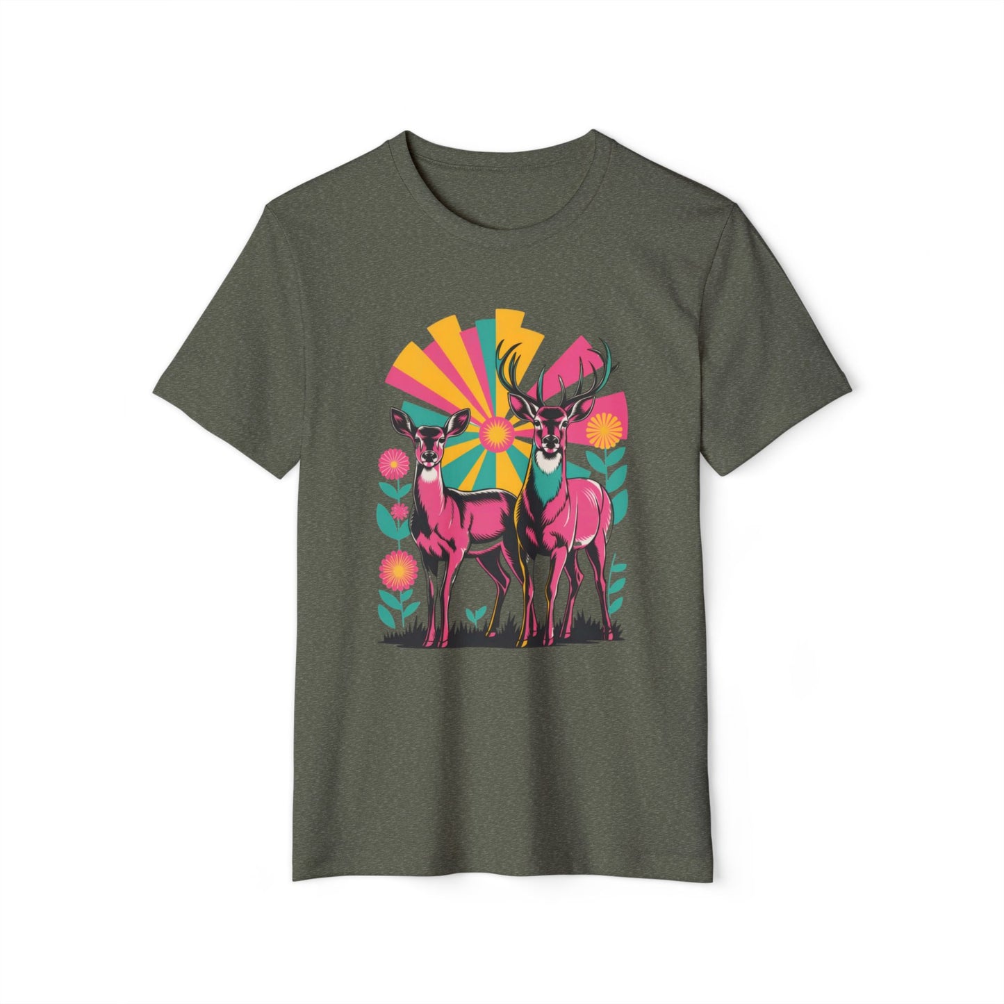 Retro Deer - Recycled Organic Cotton T-Shirt