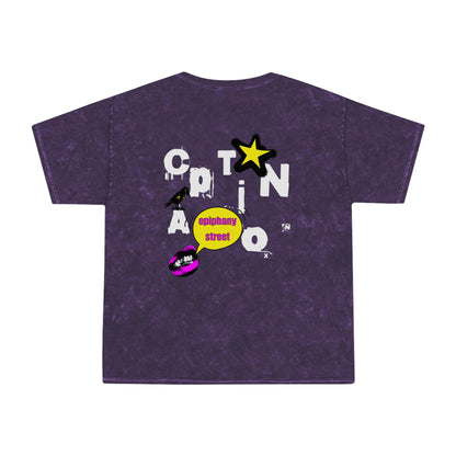 Epiphany Street "Caption" - Unisex Mineral Wash Tee Shirt