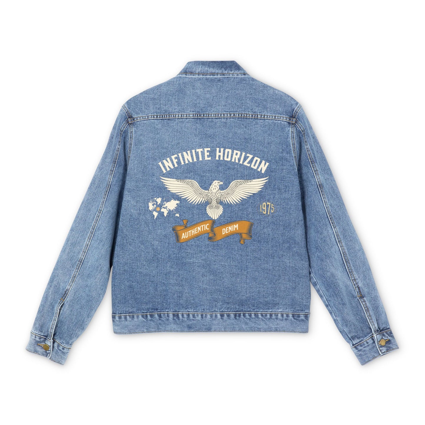 Men's Denim Jacket with Vintage Eagle Design