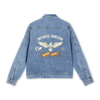 Men's Denim Jacket with Vintage Eagle Design