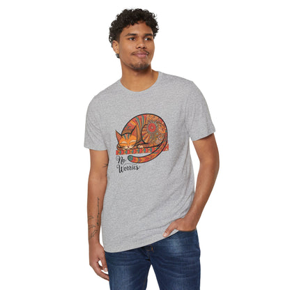 Lounging Cat No Worries - Recycled Organic Cotton T-Shirt