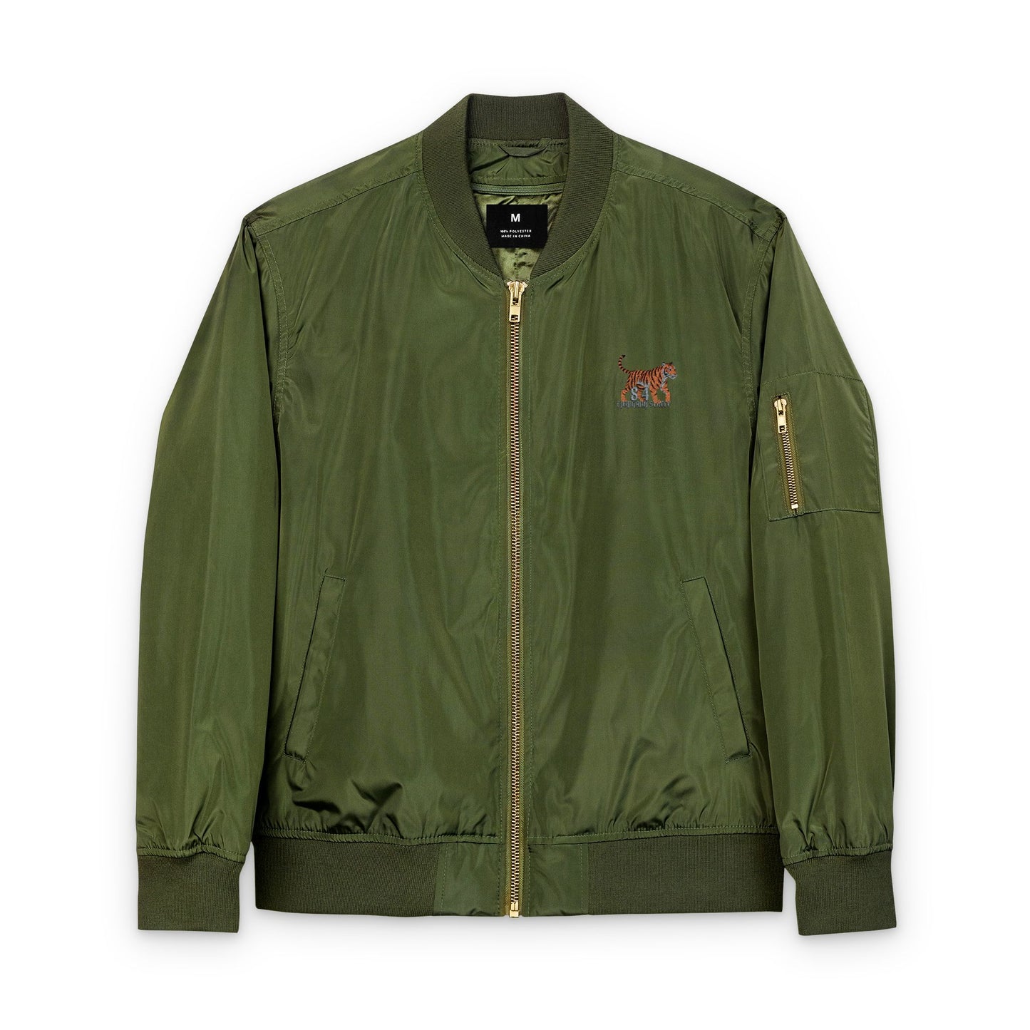 Embroidered Bomber Jacket - Epiphany Street Tiger Recycled