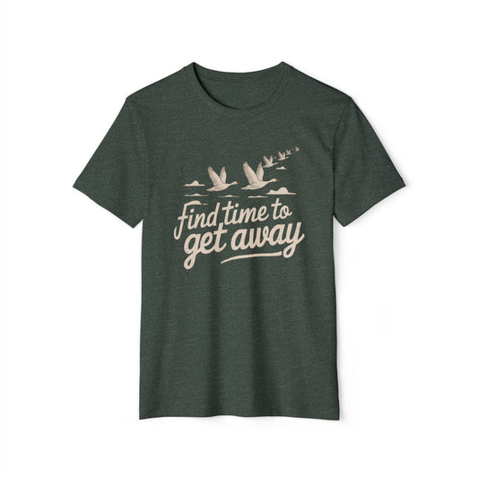 Geese Find Time to Get Away - Recycled Organic Cotton T-Shirt