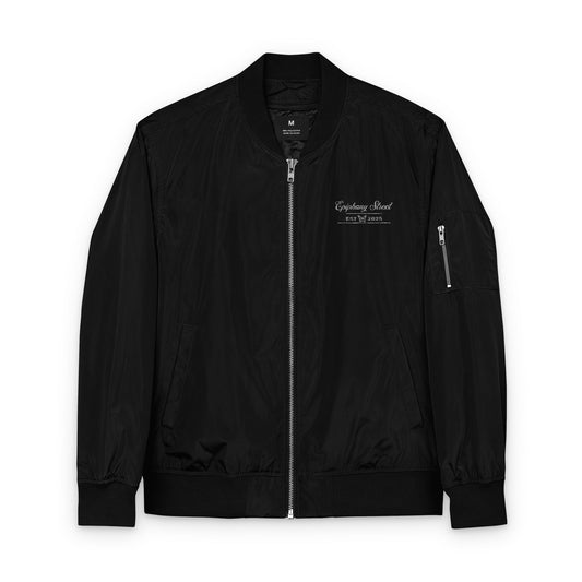Epiphany Street Graphic Sustainable Embroidered Bomber Jacket
