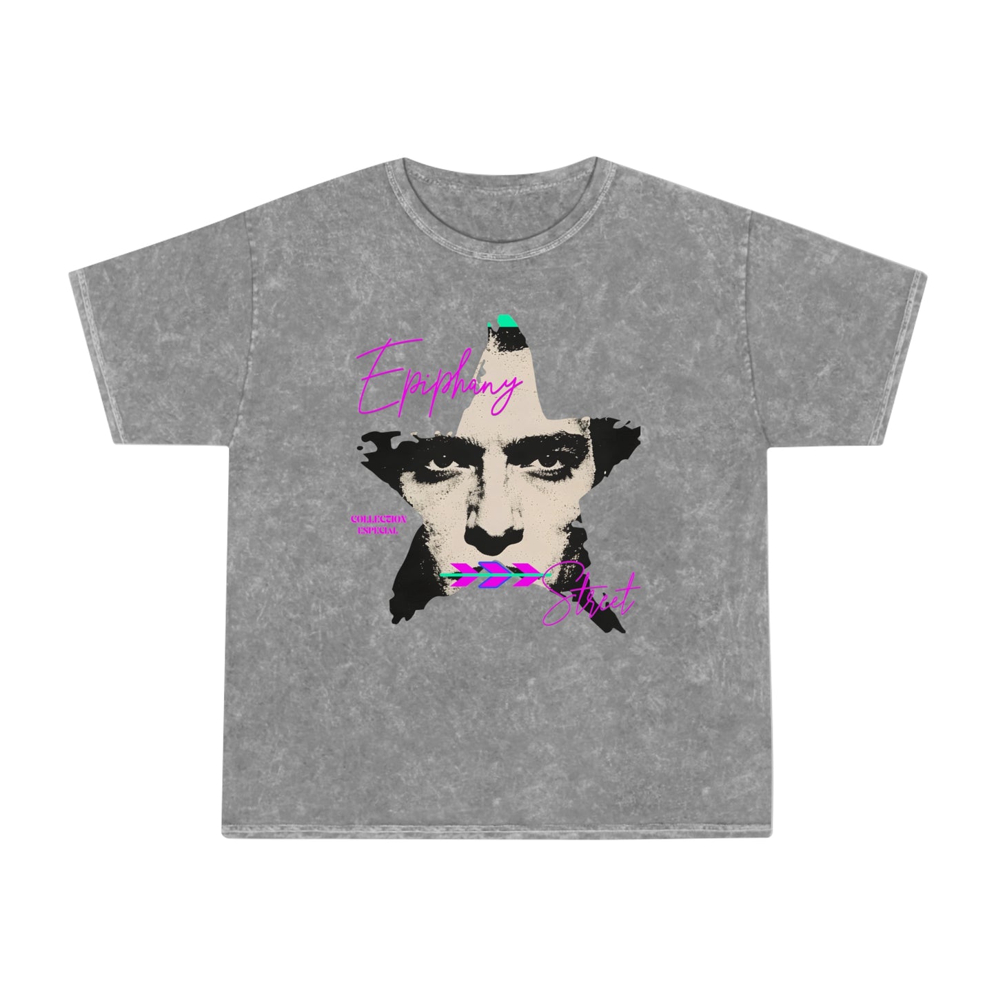 Epiphany Street Vintage Star Face — Unisex Mineral-Wash T-Shirt