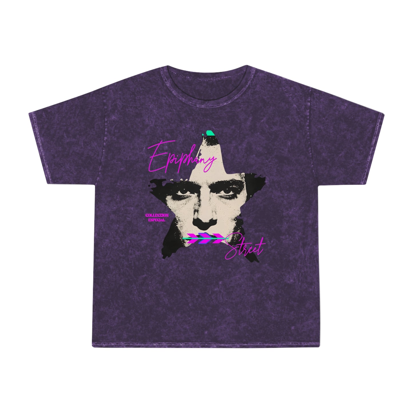 Epiphany Street Vintage Star Face — Unisex Mineral-Wash T-Shirt