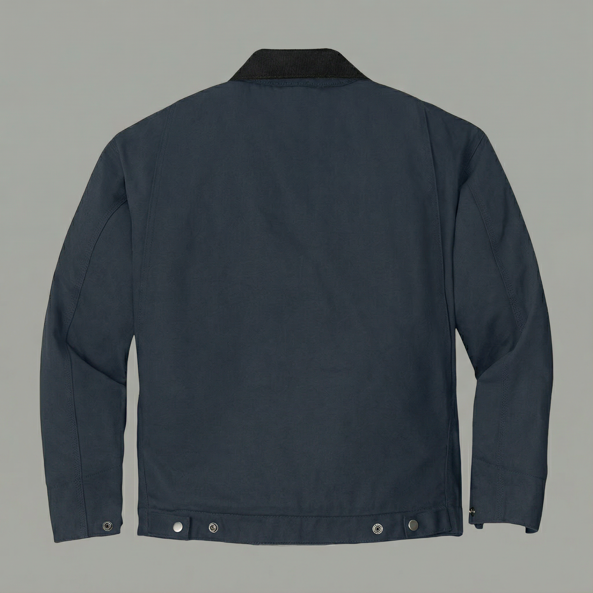 Navy blue jacket on a gray background