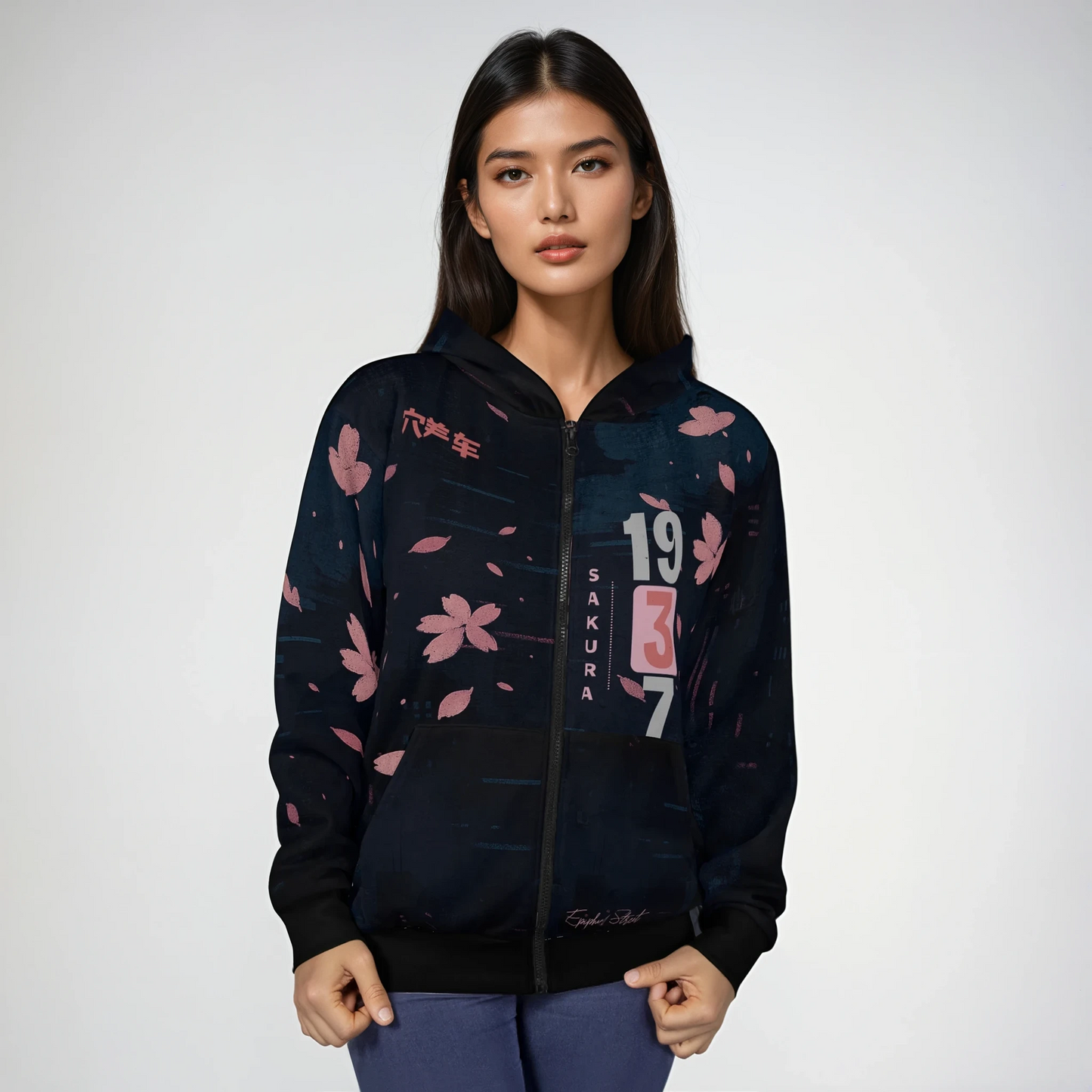 Sakura Bloom - Epiphany Street Anime Inspired Unisex Zip Hoodie