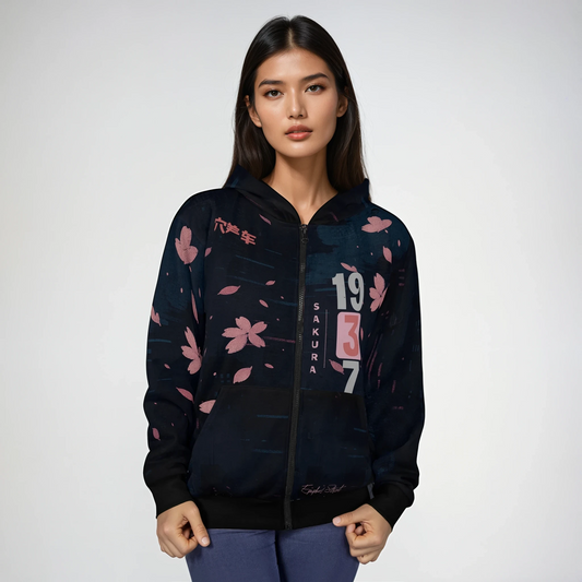 Sakura Bloom - Epiphany Street Anime Inspired Unisex Zip Hoodie