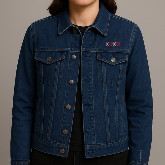 Epiphany Street Embroidered XOXO - Unisex Denim Jacket